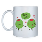 Кружка серебристая Olive You
