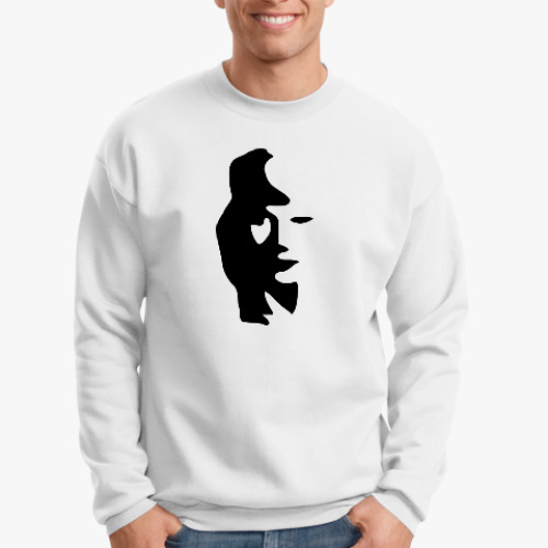 Свитшот с принтом Женское лицо или саксофонист?