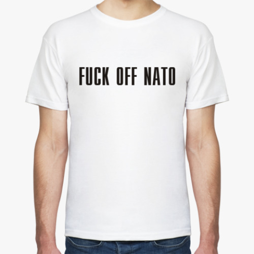 Футболка с принтом  FUCK OFF NATO!