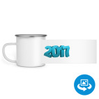 Кружка металлическая белая (круговая запечатка)