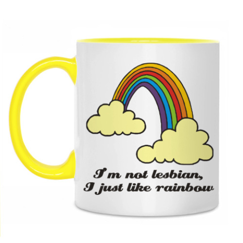 Кружка с принтом Я просто люблю радугу