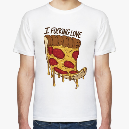 Футболка с принтом 'Я чертовски люблю пиццу'