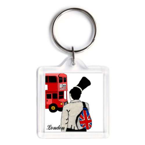 Брелок с принтом  'Лондон'