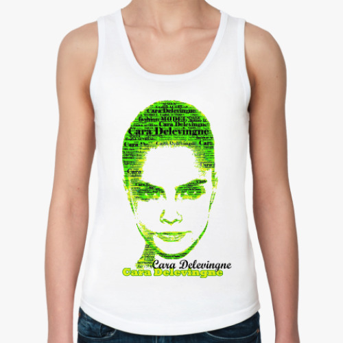Женская майка с принтом Cara Delevingne/Кара Делевинь
