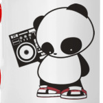 Панда с магнитофоном