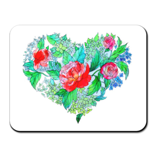 Коврик для мыши с принтом Весна в сердце