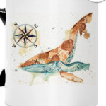 Кит с картой мира