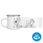 Кружка металлическая белая (круговая запечатка)