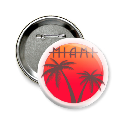 Значок 58мм с принтом Майами