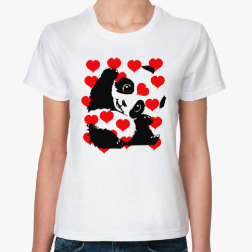 Классическая футболка ПАНДА СВ СЕРДЦАХ