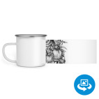 Кружка металлическая белая (круговая запечатка)