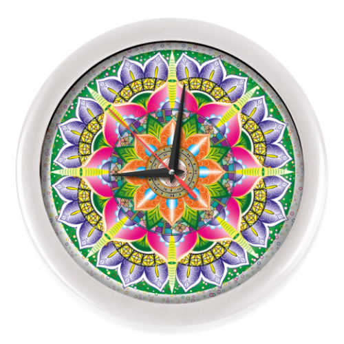 Настенные часы с принтом мандала