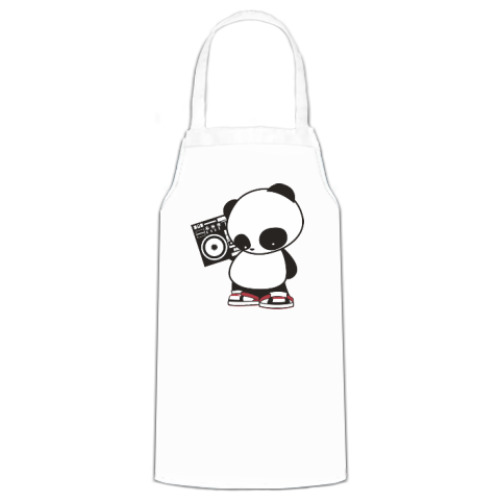 Фартук с принтом Панда с магнитофоном