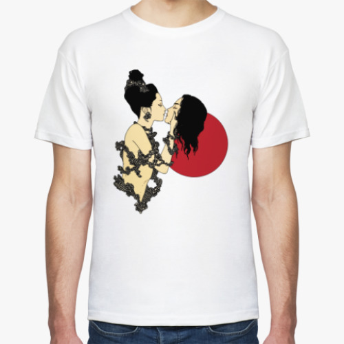Футболка с принтом Такато Ямамото - Целующиеся девушки