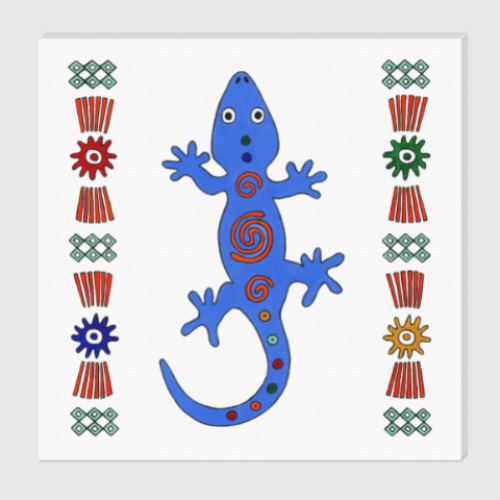 Холст с принтом ящерица из Африки