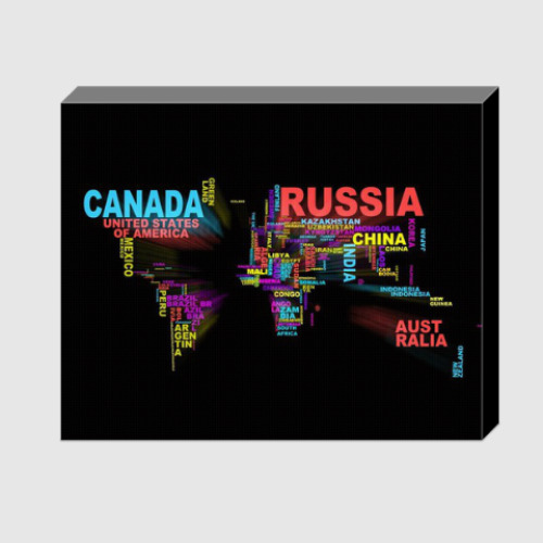 Холст с принтом Карта мира