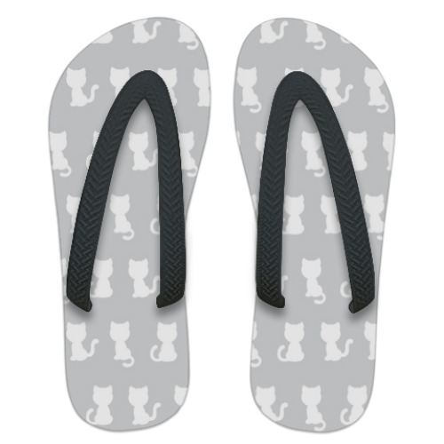 Шлепанцы (сланцы) Серые котики