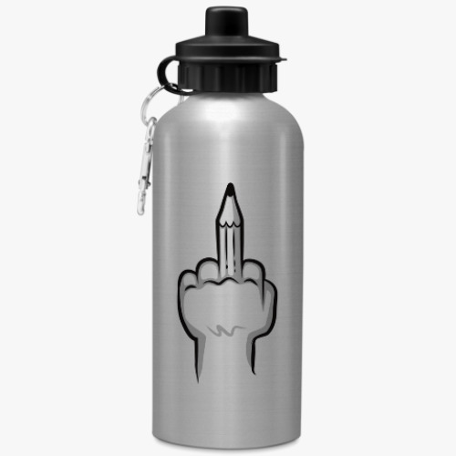 Бутылка с карабином (500 мл) с принтом Fuck pencil