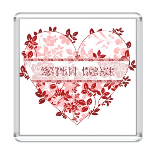 Магнит с принтом   with love