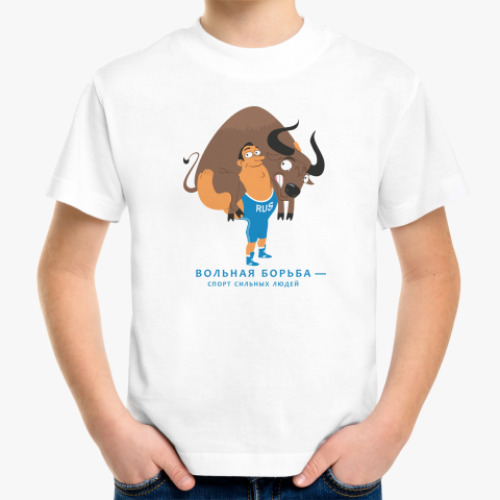 Детская футболка с принтом могучий вольник