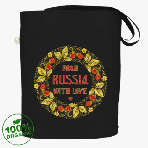 Сумка шоппер с принтом Хохлома стиль