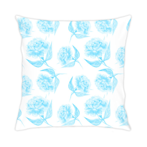 Подушка с принтом Пионы