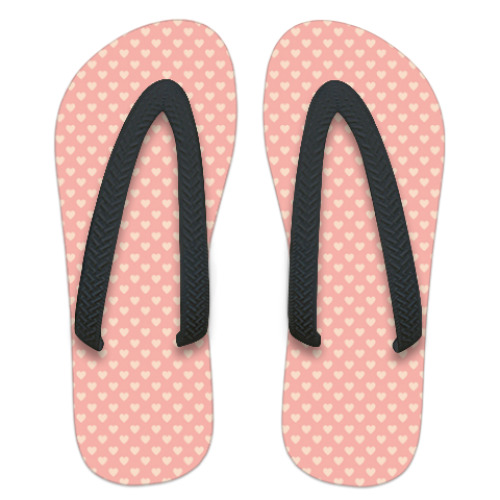 Шлепанцы (сланцы) с принтом Сердечки