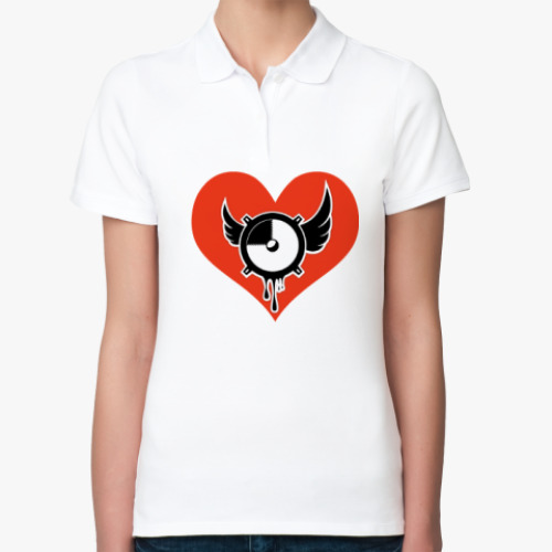 Женская рубашка поло (печать) с принтом Механизм сердца