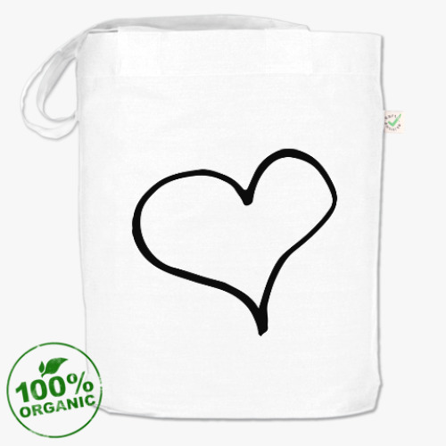 Сумка шоппер с принтом Чернильное сердце