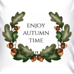 Венок акварель дубовые листья