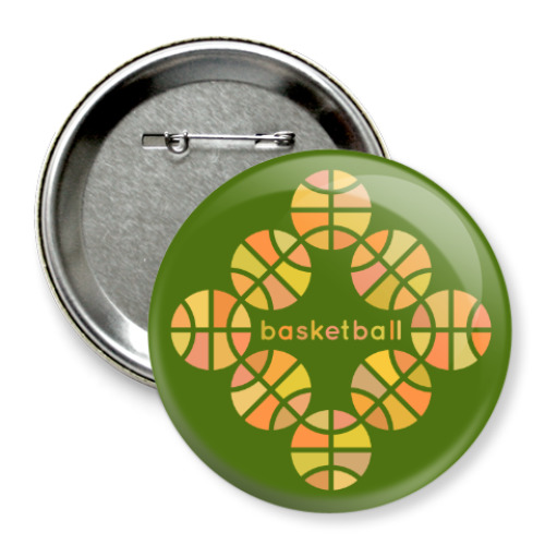 Значок 75мм Баскетбольные мяч