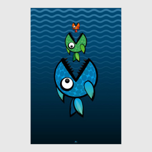 Постер с принтом Пиранья!