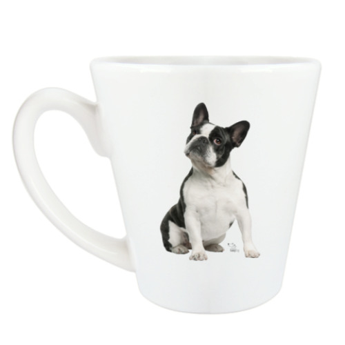 Чашка Латте с принтом Французский бульдог