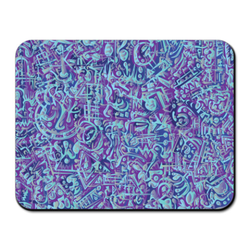 Коврик для мыши с принтом Голубое в фиолетовом