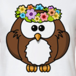 Сова с цветами