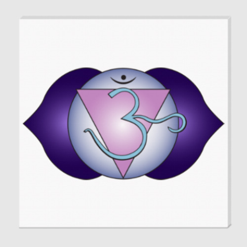 Холст с принтом Янтра Аджна-чакры для медитаций