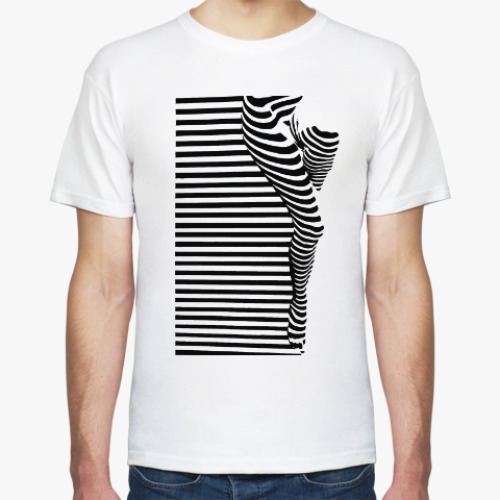 Футболка с принтом Полосы, иллюзия