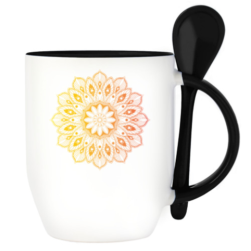 Кружка с ложкой Узор, паттерн