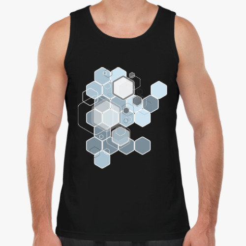 Майка с принтом Абстракция-гексагон