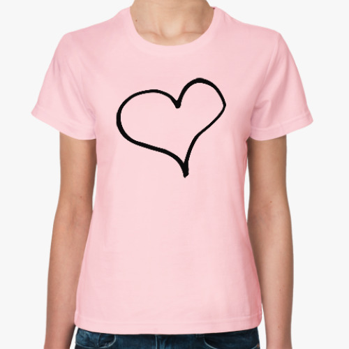 Женская футболка с принтом Чернильное сердце