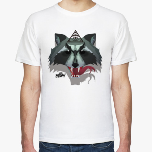 Футболка с принтом Енот - Масон