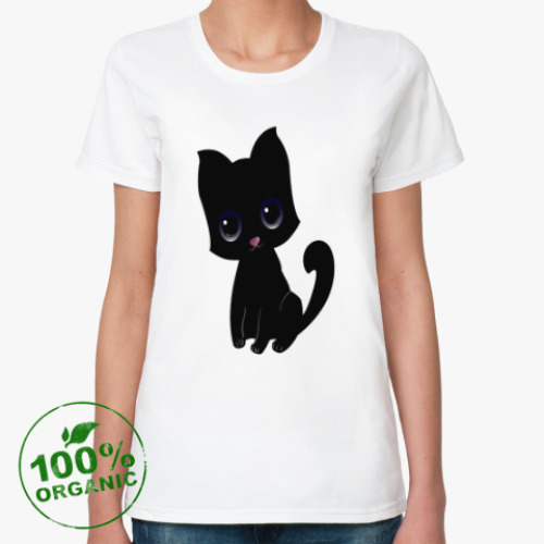 Женская футболка из органик-хлопка Kitten (котёнок)