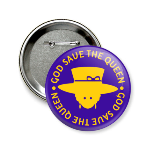 Значок 58мм с принтом  Королева Елизавета II