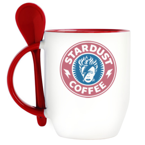 Кружка с ложкой с принтом Stardust Coffee