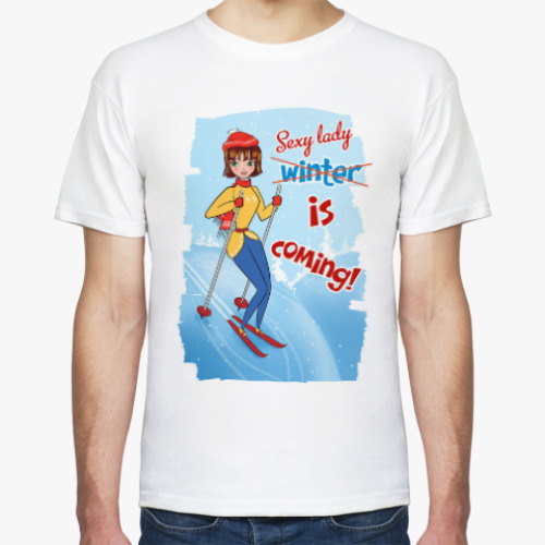 Футболка с принтом Sexy lady is coming!