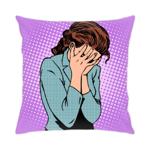 Подушка с принтом Crying Girl