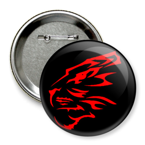 Значок 75мм с принтом Тигр