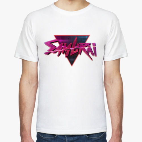 Футболка с принтом Футуристичный самурай