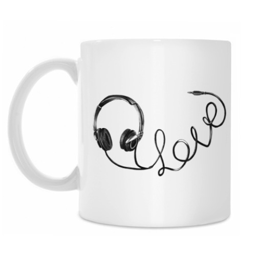 Кружка с принтом LOVE-наушники