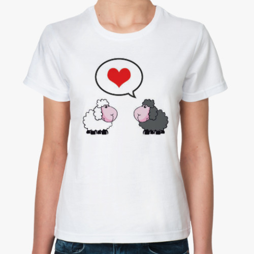 Классическая футболка с принтом Любовь